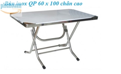 Bàn inox QP 60 x 100 chân cao Phú Hòa An