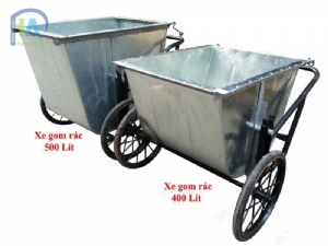 Xe gom rác bằng tôn 500 lít