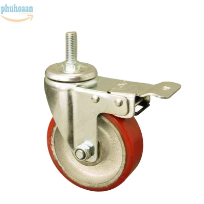 Bánh xe BIG100 PU ngang vít khóa 2