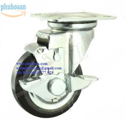 Bánh xe FSL100 cao su khóa