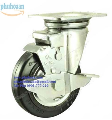 Bánh xe FSL130 cao su khóa