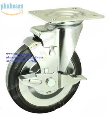 Bánh xe FSL200 cao su khóa