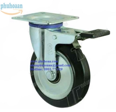 Bánh xe FSR130 cao su Khóa