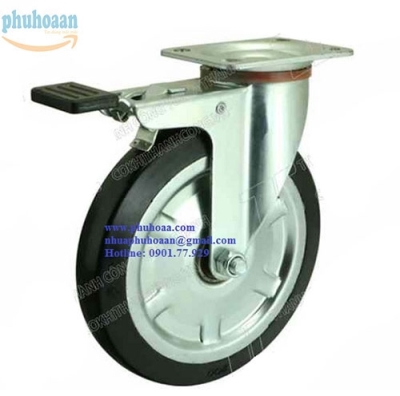 Bánh xe FSR200 cao su khóa