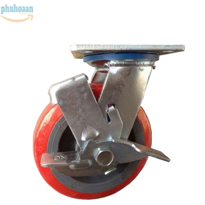 Bánh xe HBK150 PU nhựa khóa