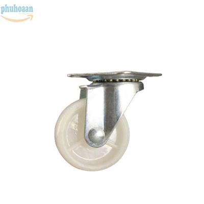 Bánh xe TQR40 cao su nhựa trắng quay