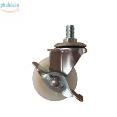 Bánh xe TQR40 cao su nhựa trắng vít khóa