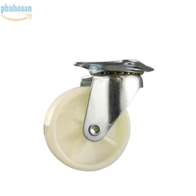 Bánh xe TQR75 nhựa trắng quay
