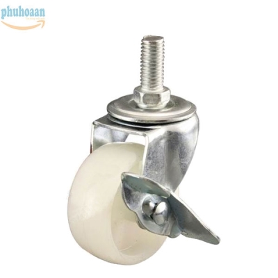 Bánh xe TQR75 nhựa trắng vít khóa