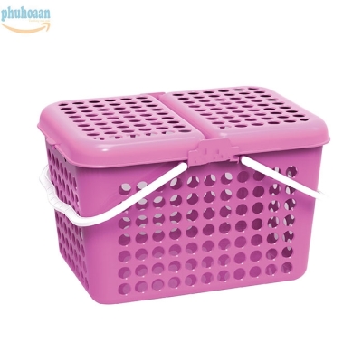Giỏ vuông Family lớn màu hồng DDT Phú Hòa An