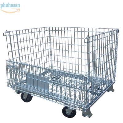 Lồng thép đựng hàng lồng thép mạ kẽm cửa đóng mở