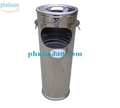 Thùng rác inox gạt tàn thuốc lá
