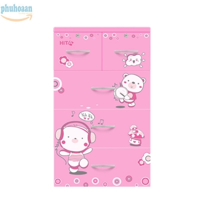 Tủ nhựa HITA họa tiết gấu hồng HT