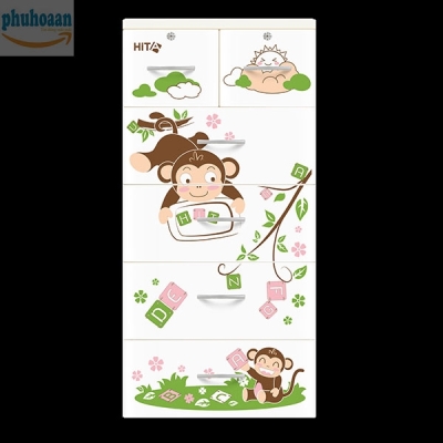 Tủ nhựa Hita họa tiết khỉ trắng HT