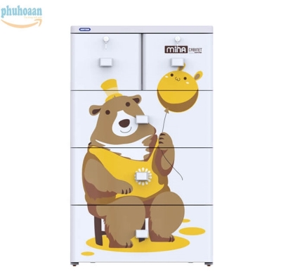Tủ nhựa MINA họa tiết màu trắng DT