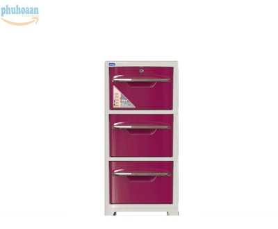 Tủ nhựa SAKE 2 hồng 3 ngăn DT